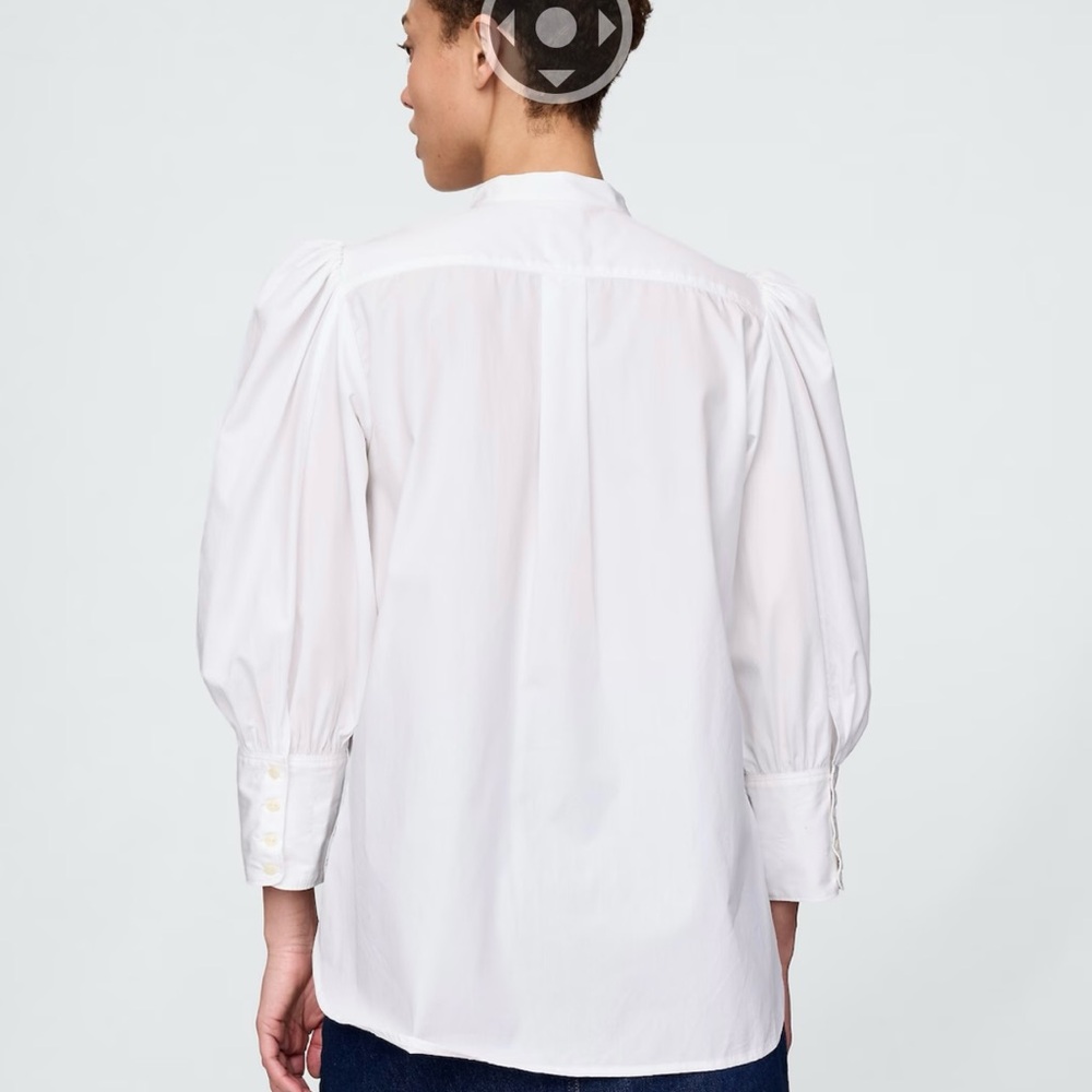 Chic White Women's Blouse with Puff Sleeves
